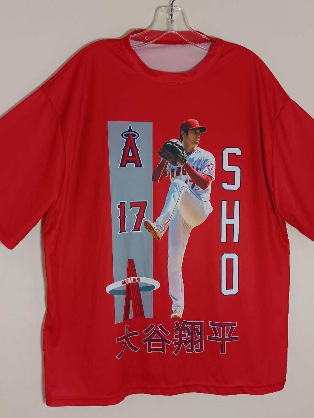 Shohei Ohtani Los Angeles Angeles red graphic jersey shirt XL anime japan baseba